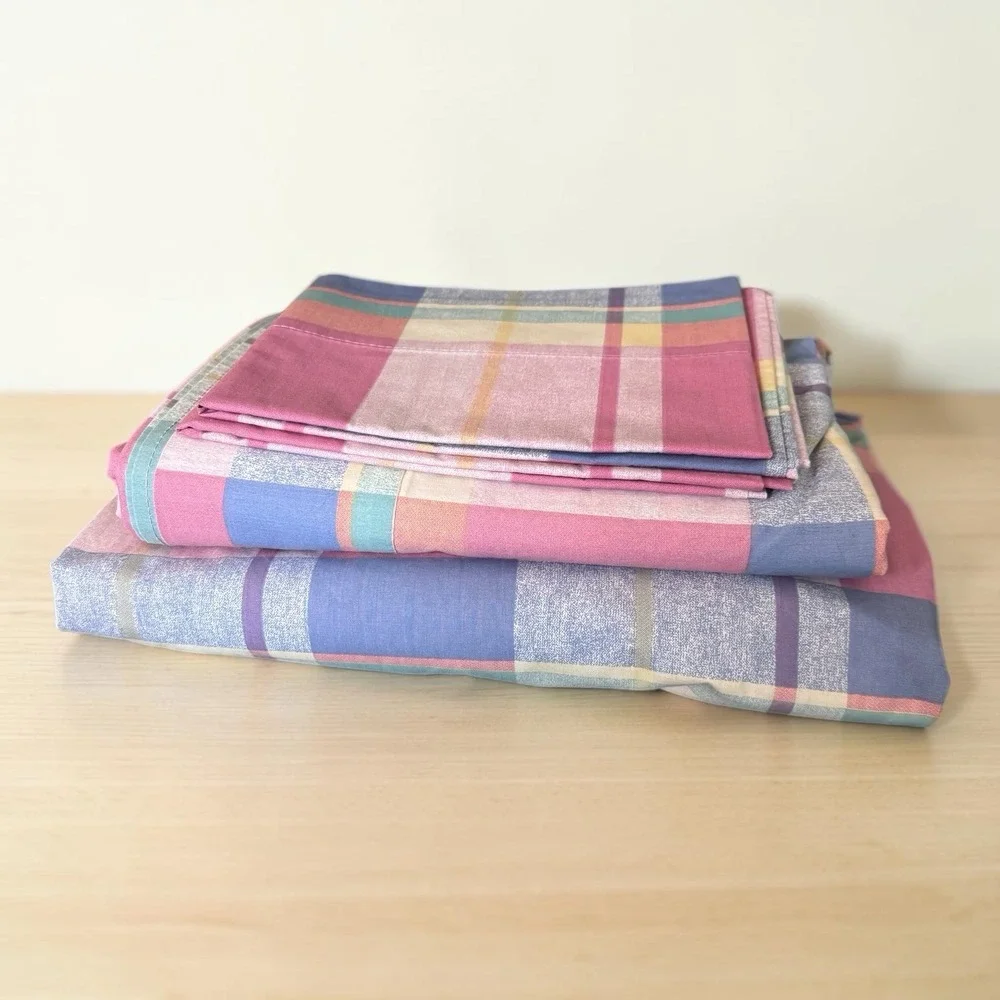 Queen MARTHA STEWART Everyday 4-piece Sheet Set VTG Cotton Blend Pastels